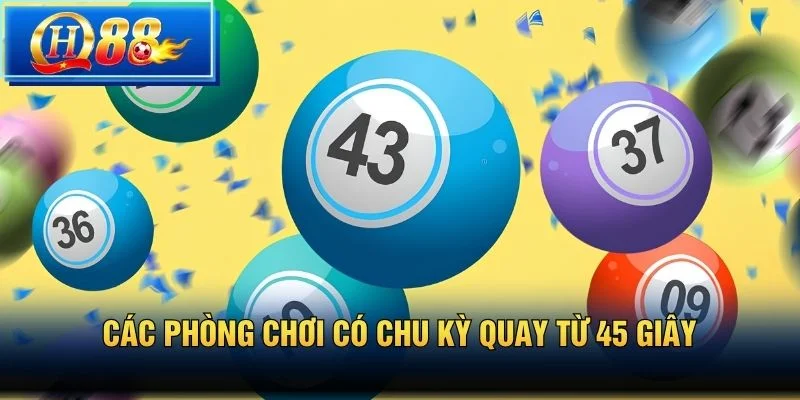 Các phòng chơi có chu kỳ quay từ 45 giây